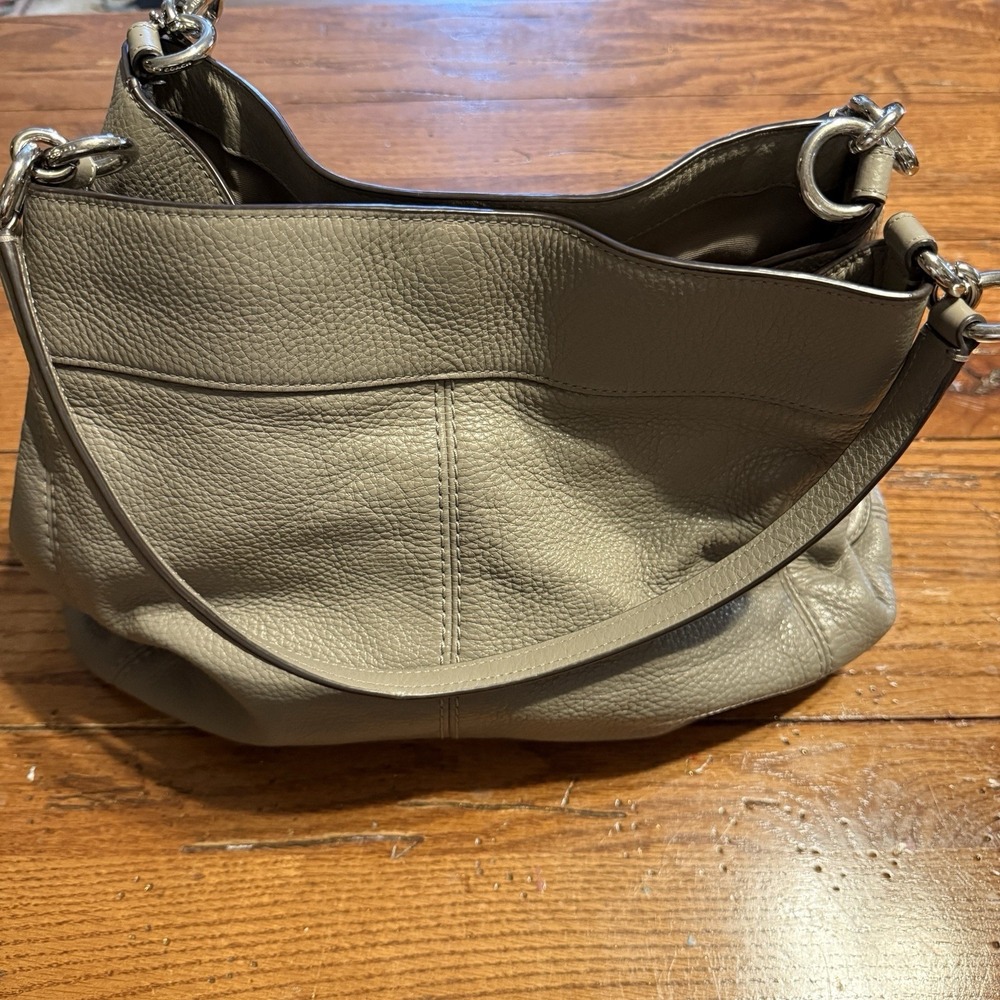 Coach Lexy F27593 Fog Taupe Pebbled Leather Shoulder Bag MSRP $395 - Picture 5 of 10